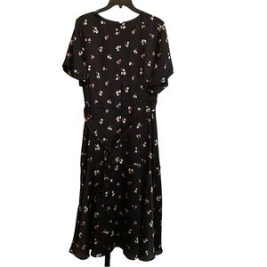 Ann Taylor Black Dress with Pink Floral Accents